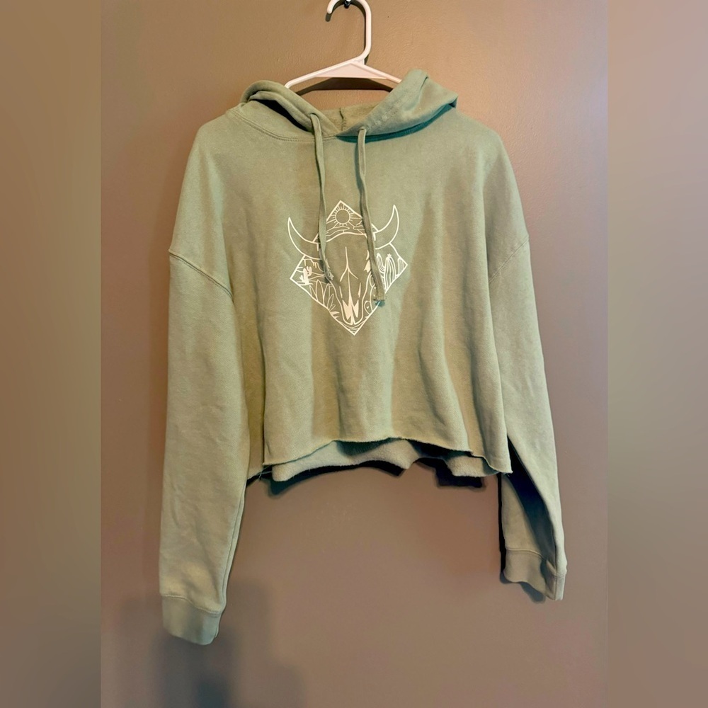 NWOT Western cropped boxy fit hoodie